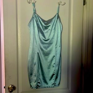 Silky light blue dress